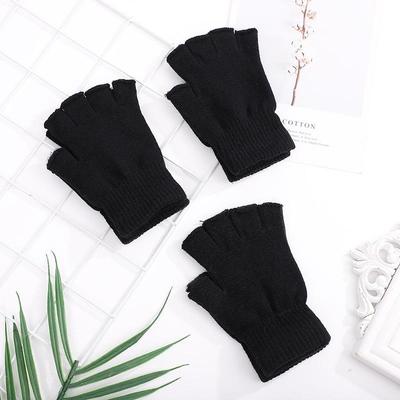 Adult Black Fingerless Cycling & Gaming Gloves