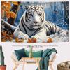 Majestic Tiger Tapestry, 85gsm Polyester Brushed Fabric Wall Hanging, Animal Theme Decor for Living Room, Bedroom, Office