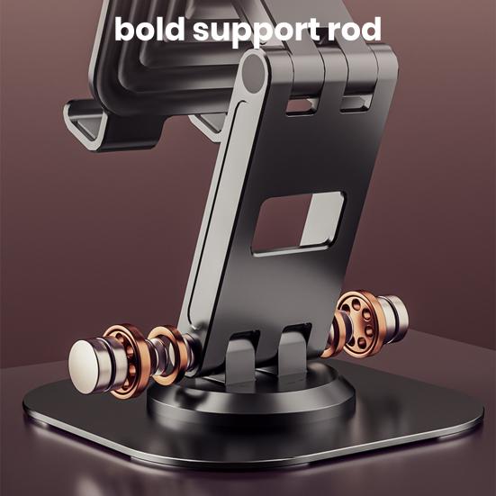 Aluminum Alloy Phone Rotatable Non-slip Foldable Holder 360° Heavy Duty Desktop Tablet Mobile