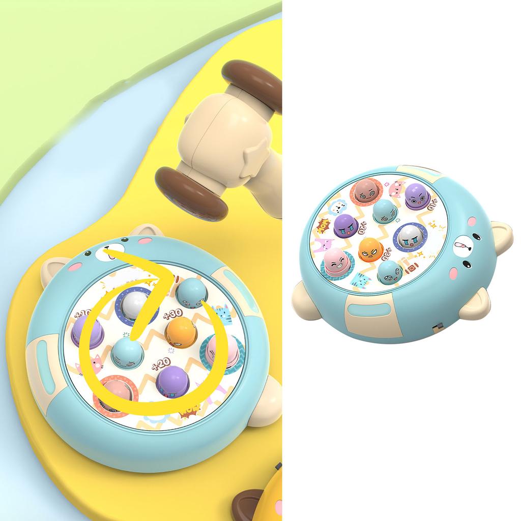 Interactive Whack Toy for Kids 360 Degree Rotating Cute Emoticon Music Light Hammering Pounding Toy