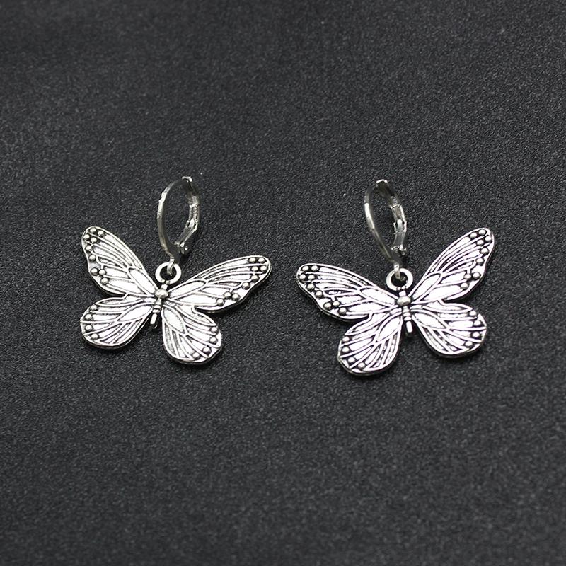 

Retro Copper Color Double Face Butterfly Dangle Earrings for Women Insect Drop Zircon Girl Gift Birthday Brincos