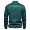 Giacca da uomo Autunno Inverno con colletto alla coreana, cerniera, scamosciata, moda, casual da lavoro, cappotto in ecopelle da uomo