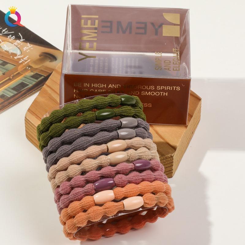 10pcs Thickened Hair Band  Coffee-colored Hair Tie  Cream-tied Ponytail Rubber Band  Simple and Elegant for WomenElasticity Durable  High-end Feel