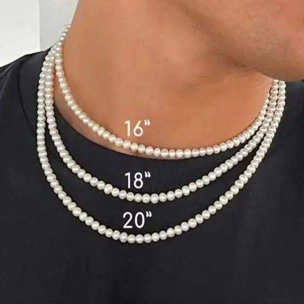 Cool Artificial White Pearl Necklace 1 Pcs Choker Beaded Chain for Men and Women Fashion Jewelry Gifts
