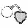 30mm Keychains Heart Elliptical Glass Cabochon Base Setting Tray Minimalist Jewelry Components QY026