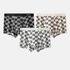 MiiOW 3ks modal pánské spodní prádlo AAA antibakteriální oversized kostkované spodní prádlo boxerské šortky L-4XL