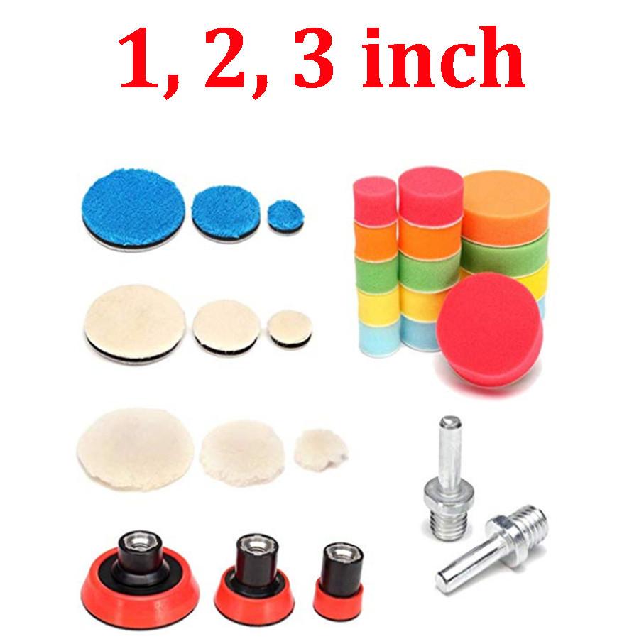 29x Car Polishing Kit 1/2/3 Inch Buffing Pads Foam Woolen Sponge Pad M14 Adapter