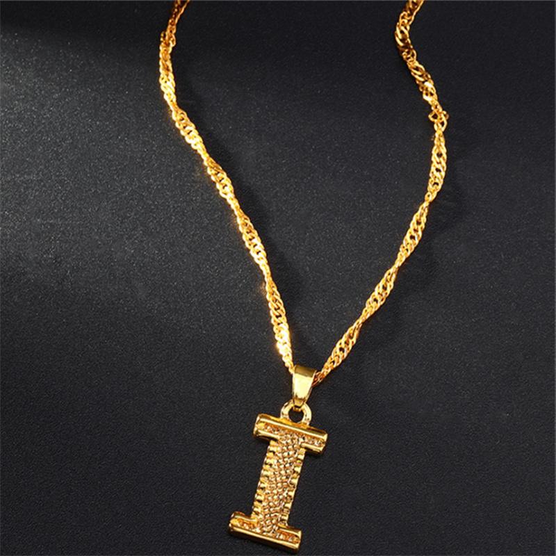 26 Alphabet Gold Plated Pendant Necklace Accessories Initial Necklace For Women Dainty Gold Letter A-Z Pendant