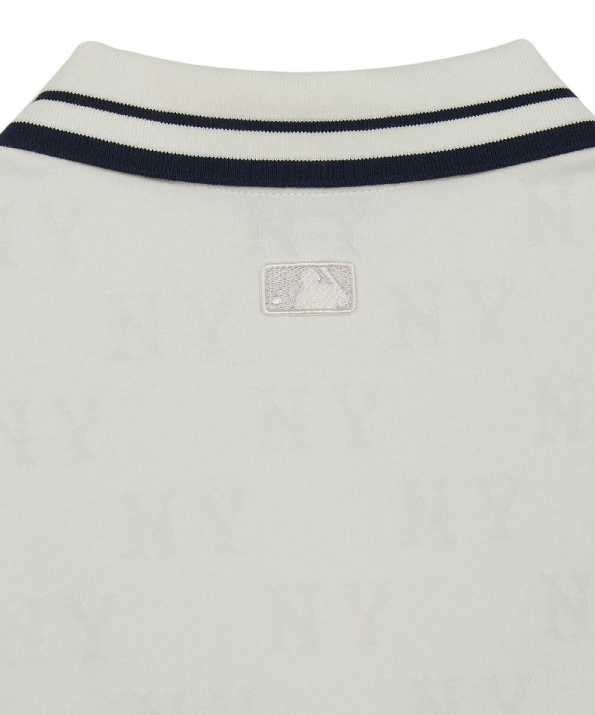 Emelbi Women'S Classic Monogram Tone-Tone Jacquard Collar Dress Ny (Ivory)