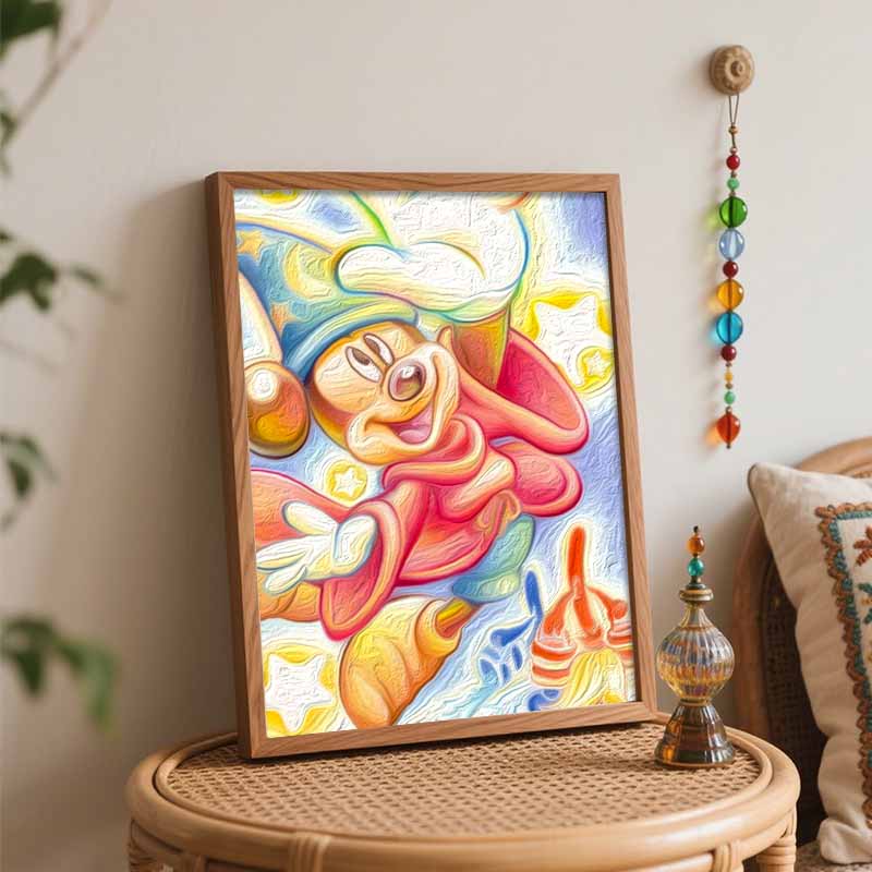 Disney Sorcerer Mickey Oil Painting Art Painting Set Home Wall Decor Handmade Gift