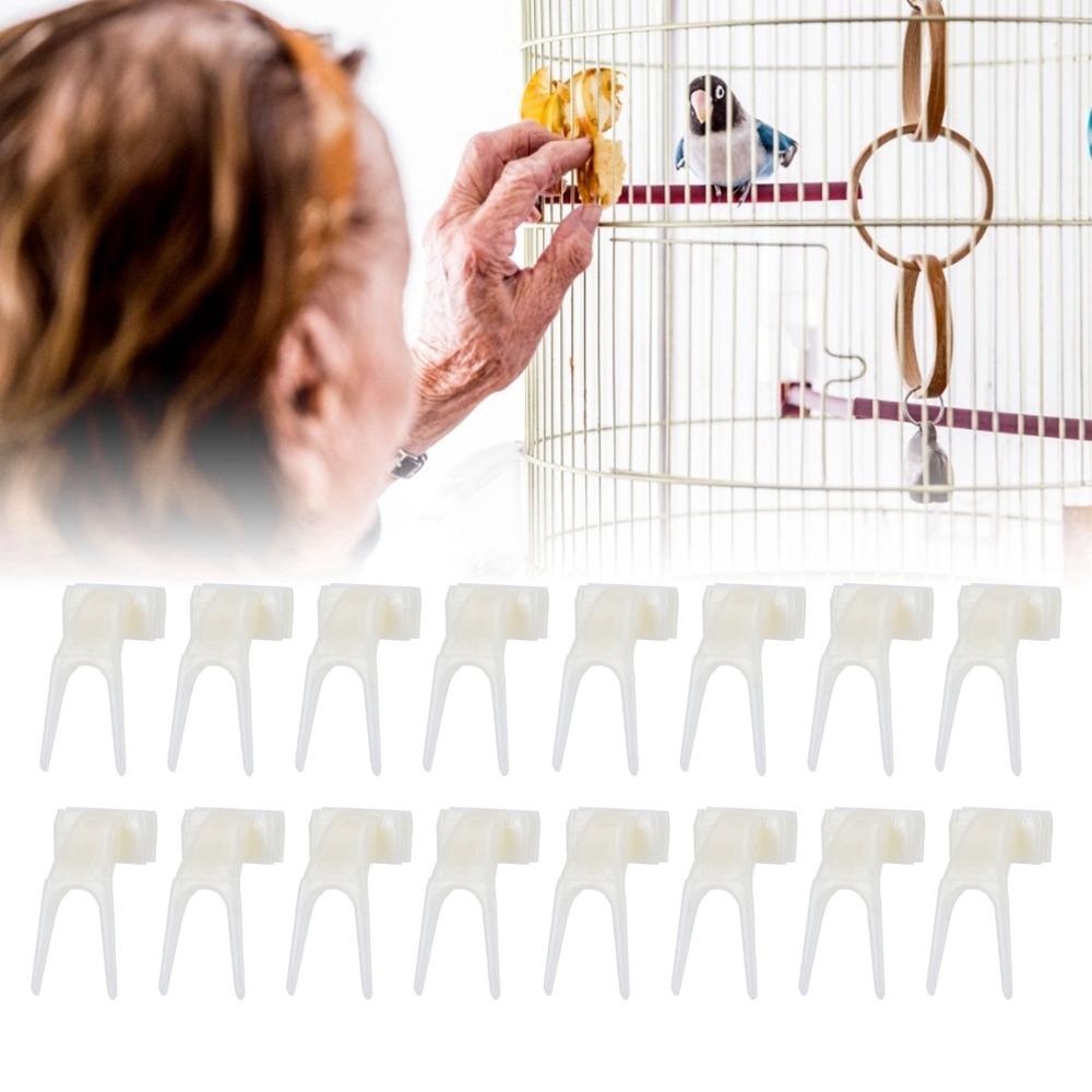 20pcs Plastic Bird Fruit Fork Dual Prong Design Pet Food Holder  Daily Feeding