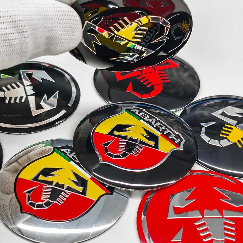 ESA4 4ks 3D 56mm Samolepka na střed kola auta Krytka náboje Znak Pro Fiat Abarth 500 Ducato Panda Talento Linea Idea Spider Cronos