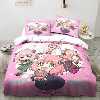 3D-Druck SPY FAMILY Anya Anime Bettwäscheset Bettbezug Bettset Steppdecke Kissenbezug Bettdecke King Queen Size Jungen Erwachsene
