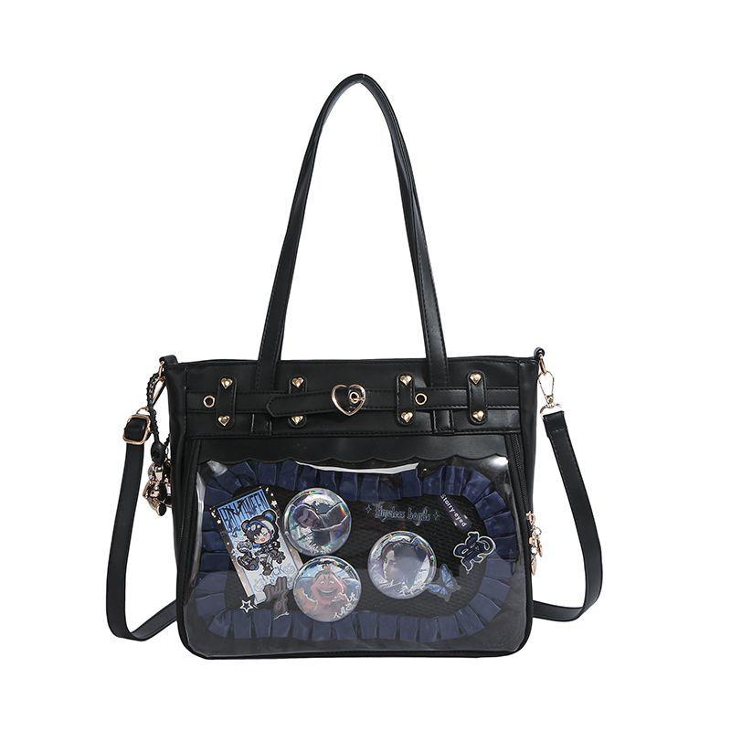 New Original Y2K Ita Bag Subculture Punk Goth Pu Large Capacity Crossbody Bag J Girls JK Uniform Shoulder Bag Ulzzang Itabag