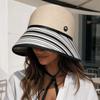 Foldable Large Brim Bucket Hat Stripe Weave Sun Hat Apparel Accessories Beach Hat  Beach