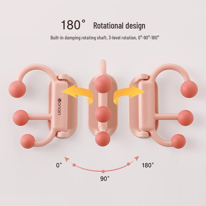 Punch-Free Rotating Bathroom Sink Storage Rack with Strong Adhesive Hooks
