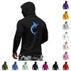 Men's 50+ Hawaiian Print Long Sleeve Hoodie, Quick Dry Shirt for Fitness and Outdoor Sports