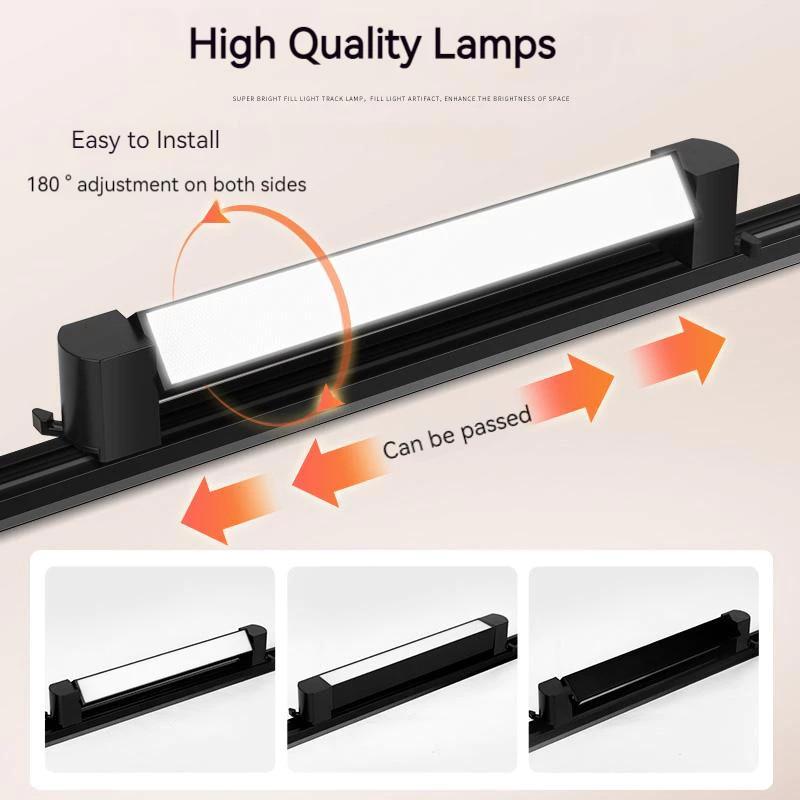 COB Rail Spotlight Living Room Bedroom Decor Lighting Fixture LED Track Light Aluminum Linear Track Ceiling Lamp