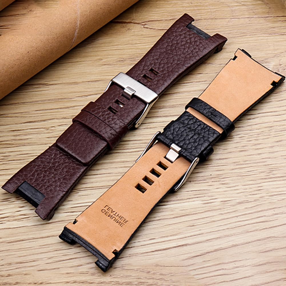 Sibehill Diesel Uhrenarmband, 32mm x 17mm, Echtes Leder Uhrenarmband [Inklusive 3 Federstegen, Federstegwerkzeug und Box]