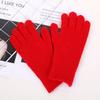 Korean Style Solid Color Knitted Gloves for Women In Autumn and Winter with Touch Screen Wool Split Fingers and Fingerless Students Fashionable