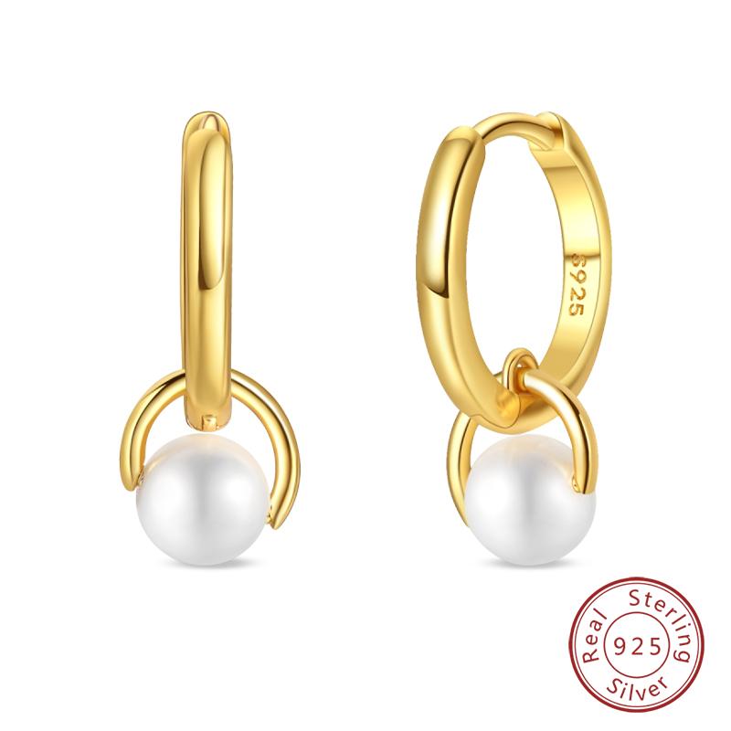 Luxus Goldene Muschel Seestern Perlen Ohrstecker 925 Silber Schmetterling Herzförmige Anhänger Perlenohrringe Für Frauen Party Schmuck