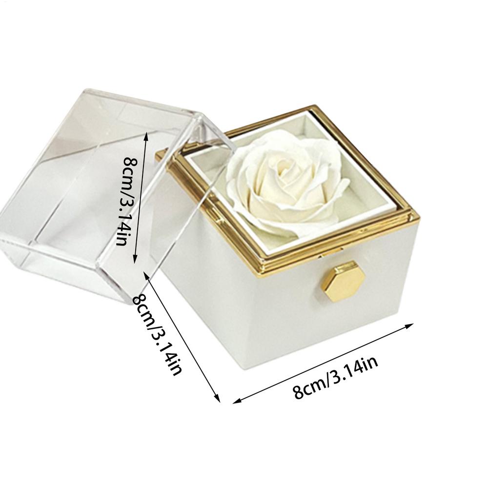 Rose Ring Box Everlasting Flower Case Multifunctional Luxury Preserved Rose Ring Box for Wedding Proposal Ceremony Valentine's