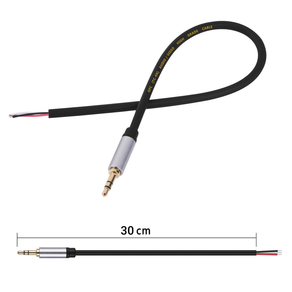 3.5mm Male Plug To Bare Wire Open End TRS 3Pole Stereo 1/8in 3.5mm Audio Cable for Headphone Speaker Repair Replacement