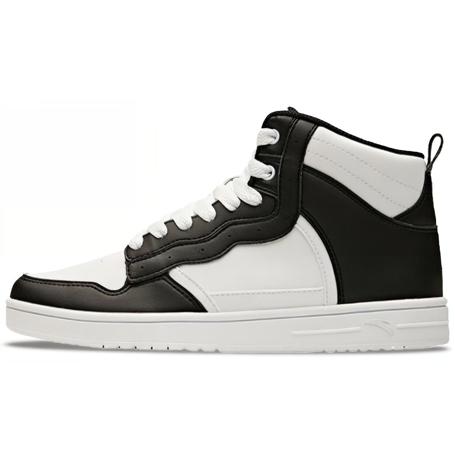 

New Anta Life Collection Slip Resistant Cushioning High Top Skateboard Shoes Women s White Black 92948088-6 36