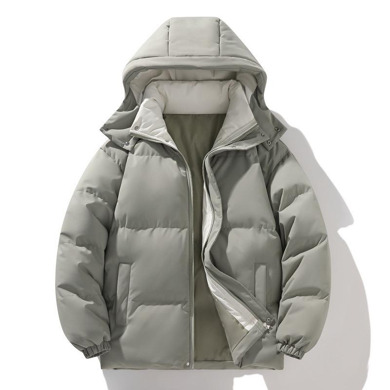 Winter New Cotton-padded Jackets for Men and Women, Down Cotton Short Fake Two-piece Hooded Couple Clothes, Trendy Brand Ruffian Handsome Thickened