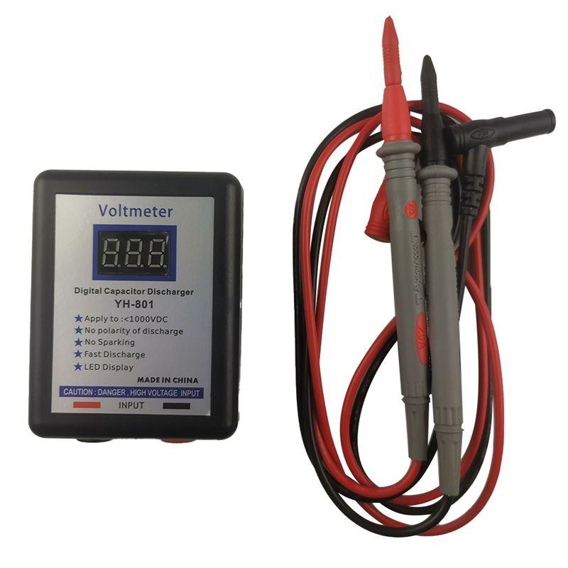 Portable 800V Digital Capacitor Voltage Tester Fast Discharger High Volt Discharging Tool Electronic Repair Display Matenance