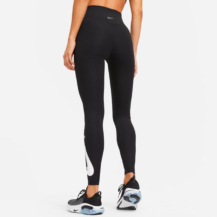 Nike Swoosh Run Colorblock Logo Running Tights Women Bottoms Black DA1146-010
