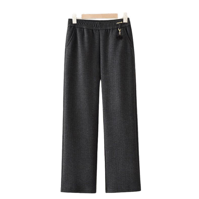 Mom’s Fleece-Lined Straight-Leg Winter Trousers for Middle-Aged & Elderly Women