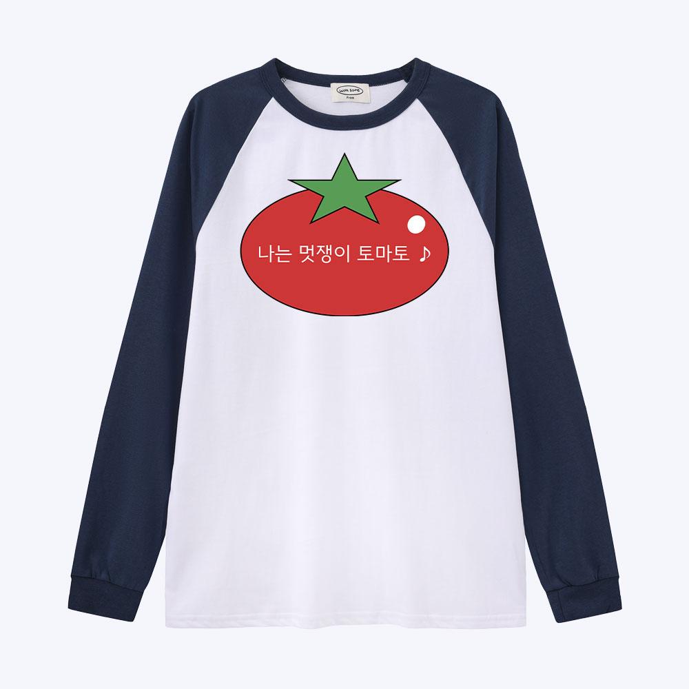 Wideusseom [Withsome Made] Stylish Tomato Cute Raglan T-Shirt