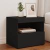 VidaXL Bedside Table with LED Lights Black 50x40x45 Cm 836765