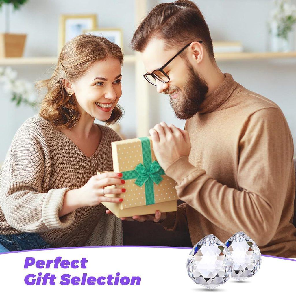 24pcs Crystal Hanging Ornaments 20mm Faceted Balls For Wedding Decor And Christmas Gifts