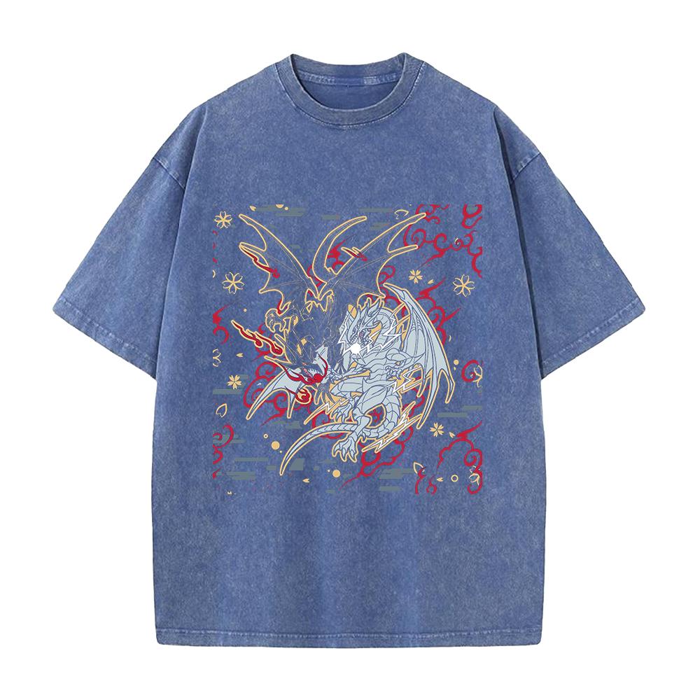 Harajuku Anime YuGiOh Tshirt Summer Short Sleeve Cotton Tee Shirt Gothic Yk Vintage Washed Oversized Tops Mens Clothing