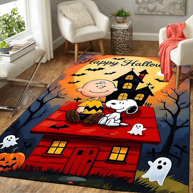 1Pc Snoopy Halloween Mummy Night Rug Office Carpet Indoor Outdoor Doormat Nonslip Soft And Comfortable Living Room Christmas Halloween Gift D91896