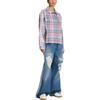 Adidas Originals Retro Distressed Denim Pants Gradient Striped Logo Loose Fit Casual Jeans Daily Streetwear Bottoms Women KE3300