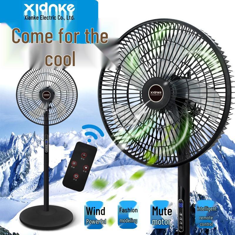 Remote Control Oscillating Floor Fan - Energy-Saving, Powerful Wind, Timer, Suitable for Dormitory & Bedroom