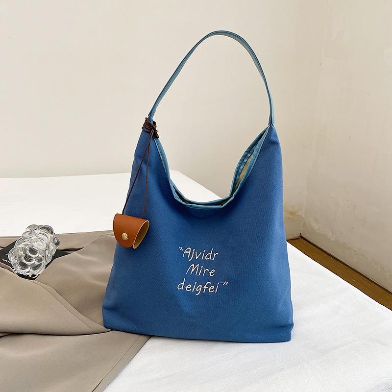 

Осенний тренд новая мода повседневная наплечная сумка большая вместимость с надписью сумка-тоут под мышкой для поездок синий