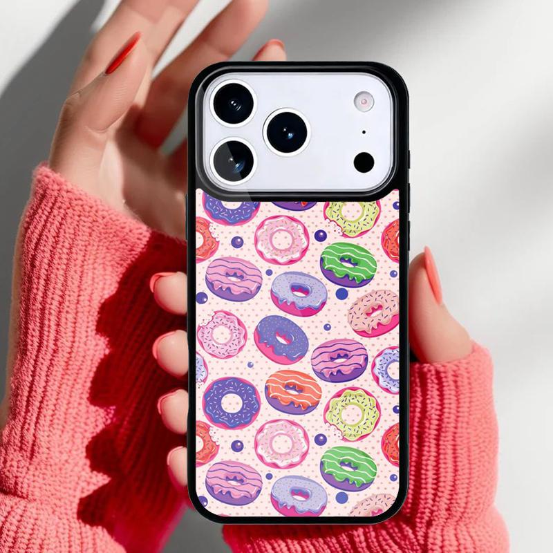 Süße Cremige Rosa Donut Handyhülle für iPhone 17 16 15 14 13 Pro Max Rückabdeckung für 12 11 Pro Hülle
