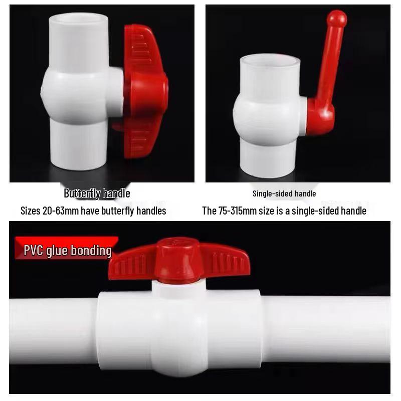PVC Ball Valve Switch for Water Pipes (Sizes: 20-110mm)