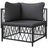 Garden Corner Sofa with Cushions Anthracite Fabric