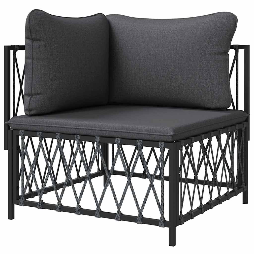 Garden Corner Sofa with Cushions Anthracite Fabric