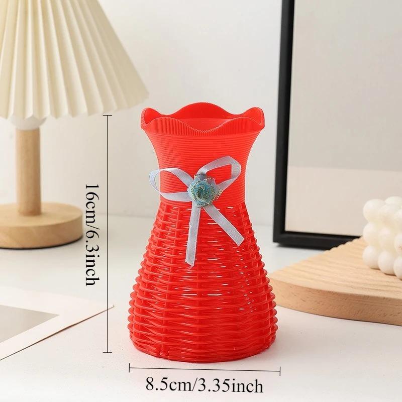 Moderne Plastik-Blumenvase Wasserwellen-Blumentopf 1/2 Stück Körbe Ästhetische Raumdekoration Wohnzimmerdekorationen Ornamente Jarron