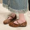 Leoparden Ballerinas Fell Damen Mary Janes Schuhe Marke Herbst Neu Freizeitschuhe 2025 Trend Ballerinas Modedesigner Zapatos Mujer