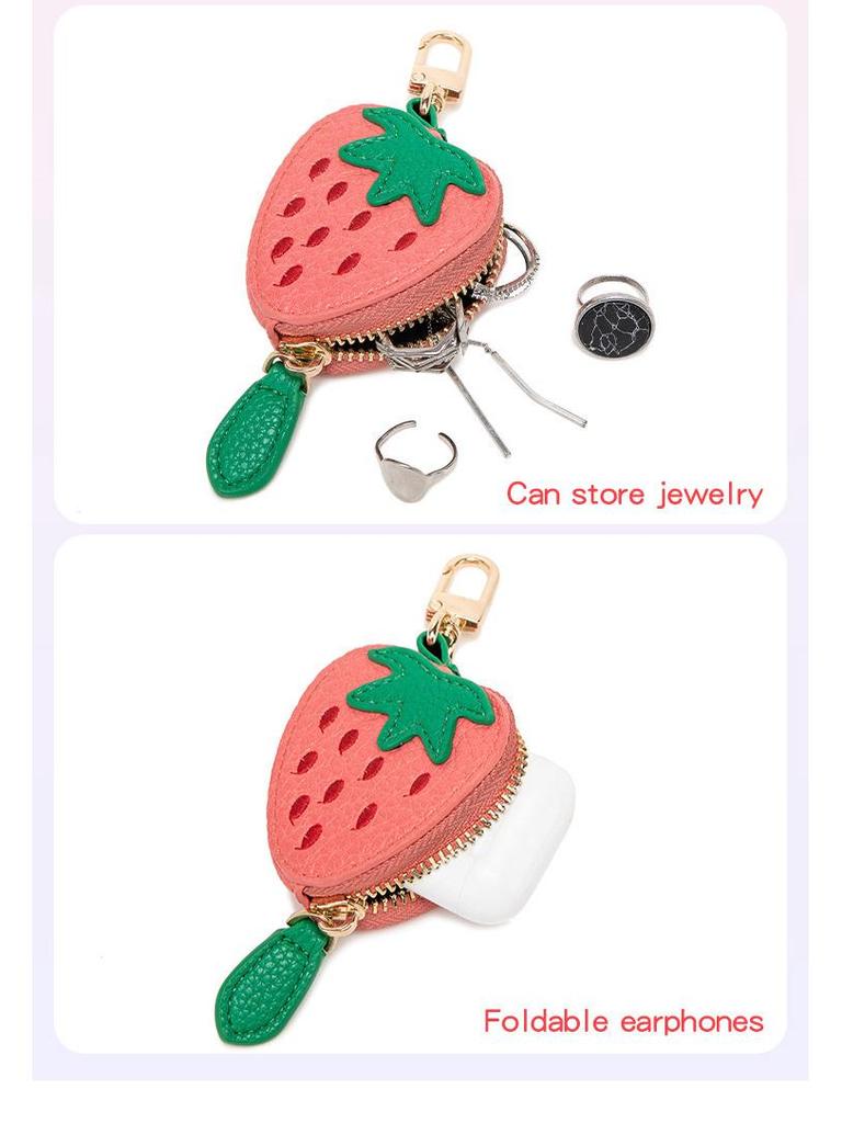 Mini Lemon-Shaped Fruit Charm Coin Purse & Key Holder – Cute Multifunctional Earphone Bag Wallet
