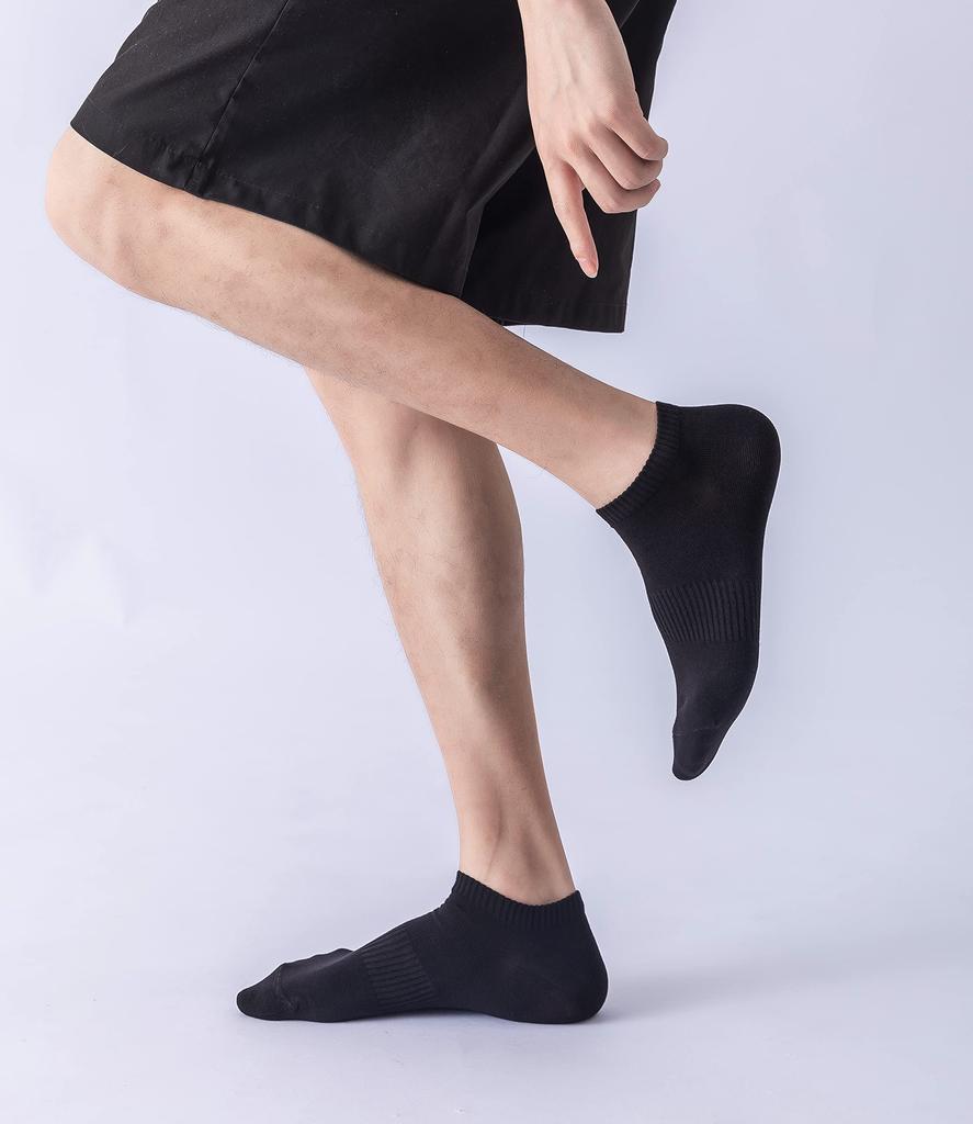 Banerise Sneaker Ankle Solid Cotton Short Sizes Socks, Socks, Color, 100% (Excluding Elastic), Seamless, Socks, Unisex, 5-Pair Set, Black, 24.5-27cm