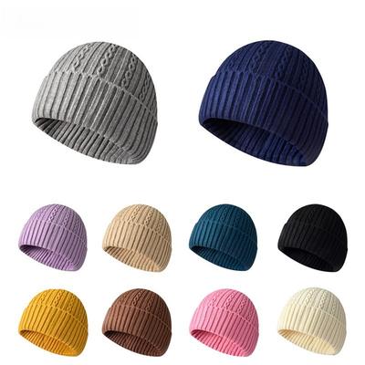 Twisted Hats, Men's Hats, Casual Hats, Solid-colored Hats, Knitted Hats, Women's Hats, Woolen Hats, Headscarves, Warm Hats