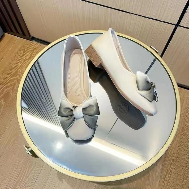 Shoes for Women Cute Woman Pumps Fashion Square Heels Kawaii Luxury Women's On Sale High Quality Spring Quick Delivery Casual